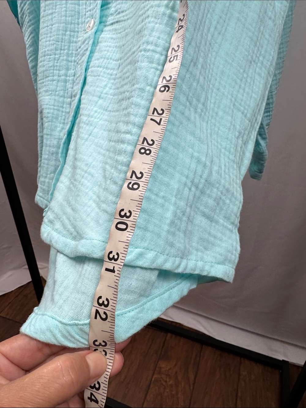 Vitamin A Playa Aqua Oversized Gauze Beach Coverup Shirt Large NWT - Picture 14 of 14